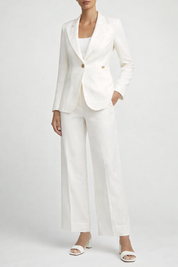 sMythe Linen Classic Duchess Blazer White