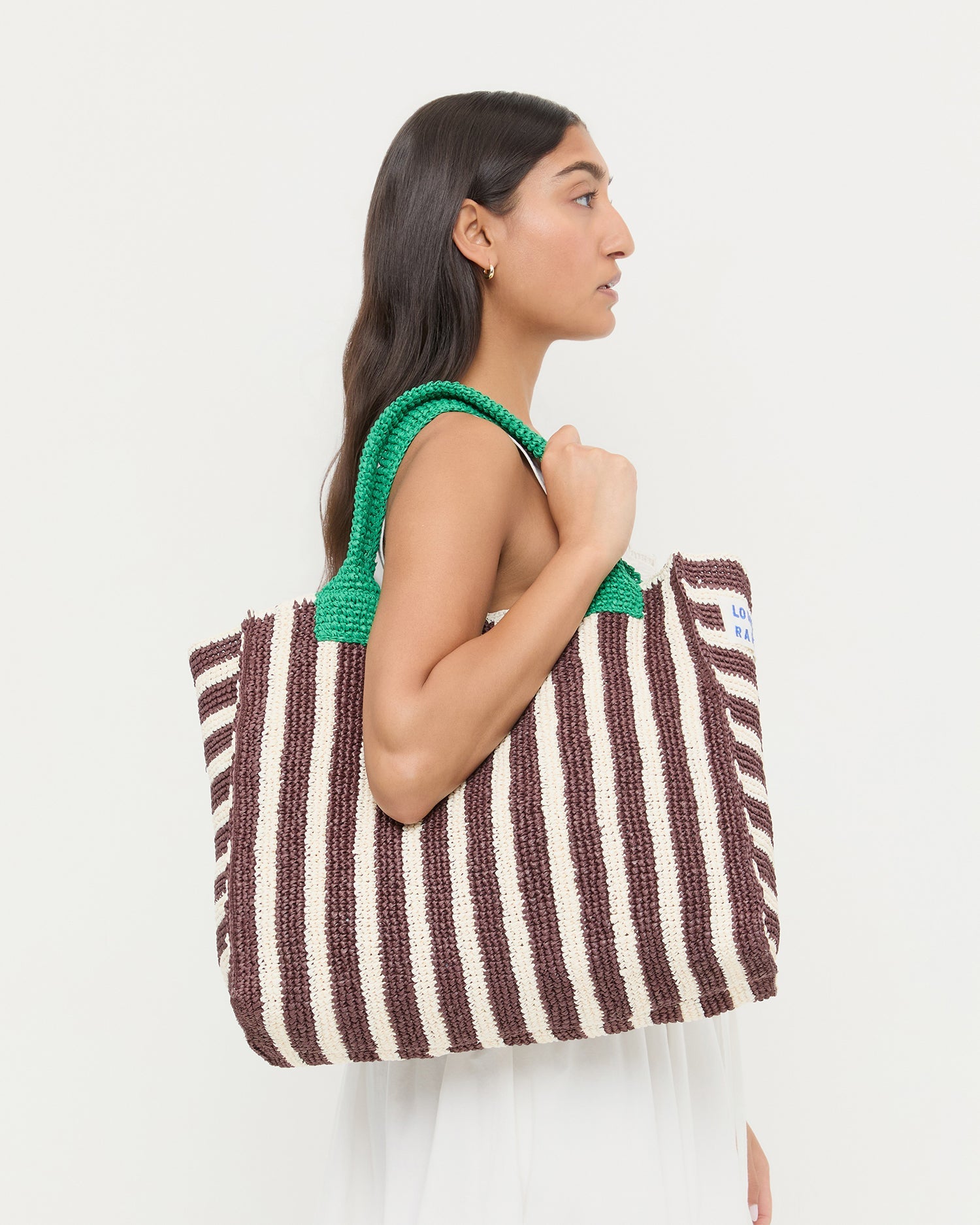 Sol Crochet Beach Tote Stripe