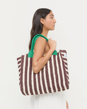Sol Crochet Beach Tote Stripe