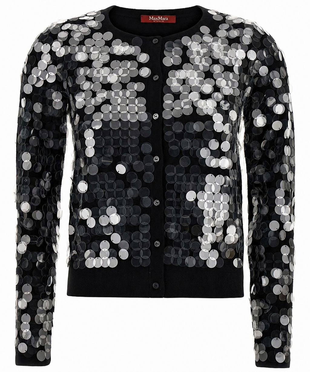 Studio Max Mara Necton Cardigan With Sequins Black