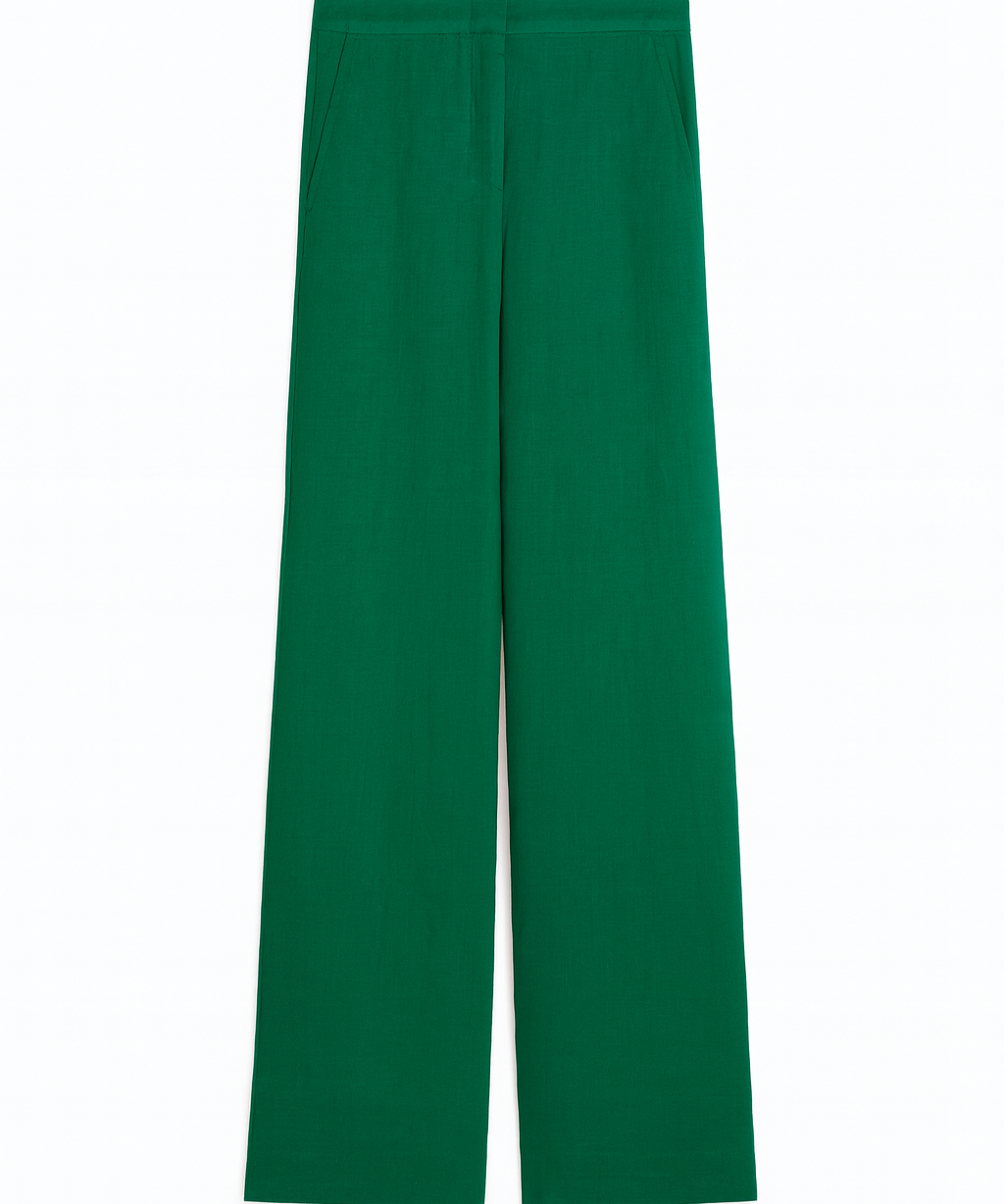 Studio Max Mara Vicario Linen Trousers Green