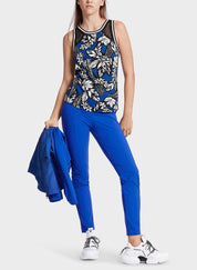 Blue Print Mesh Top