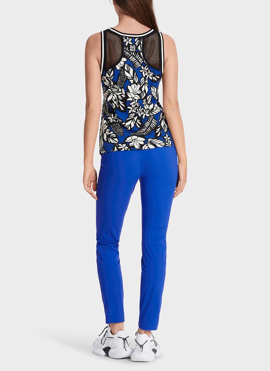 Blue Print Mesh Top