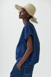 Sal Navy Drawstring Top