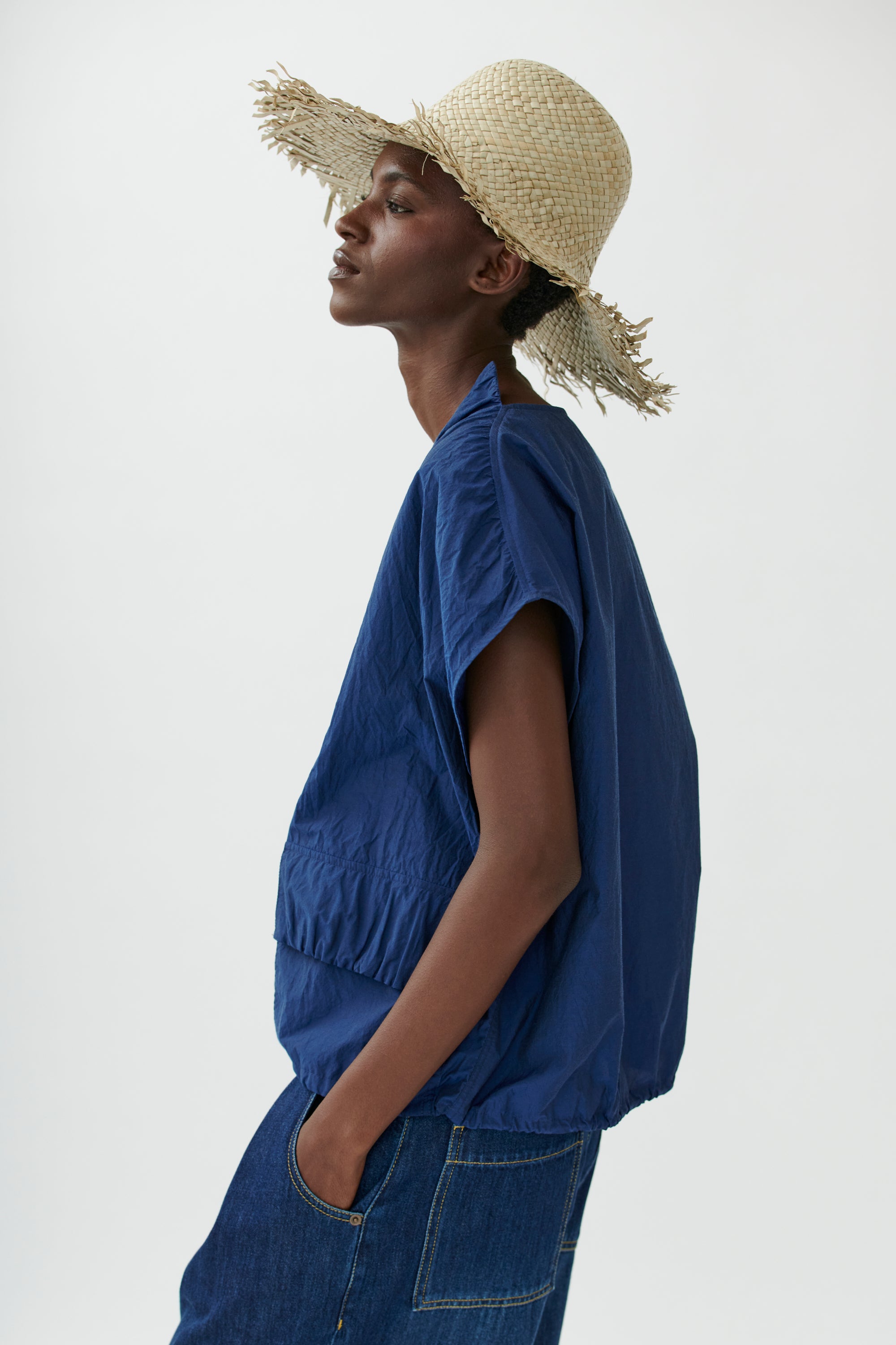 Sal Navy Drawstring Top