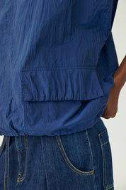 Sal Navy Drawstring Top