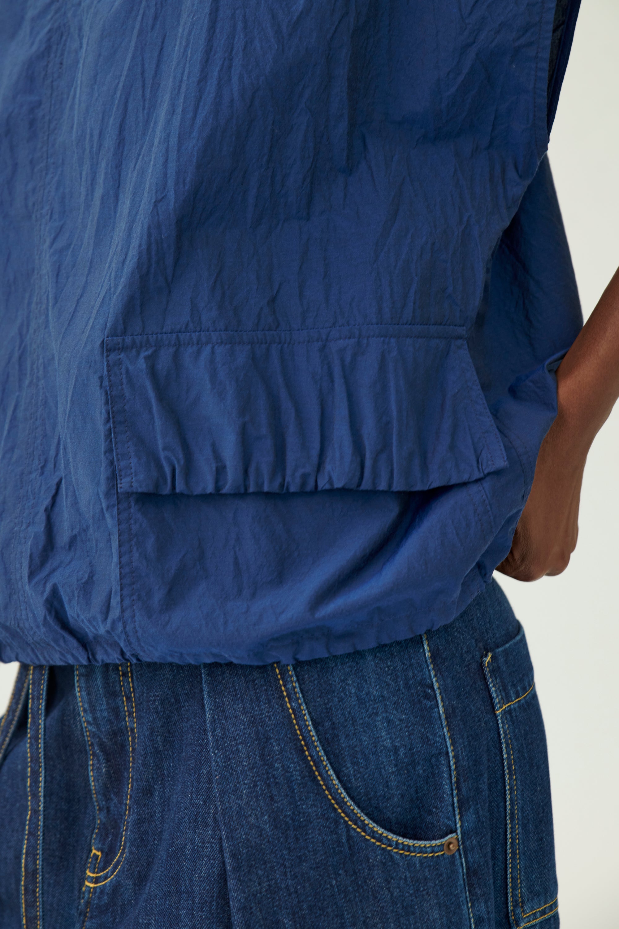 Sal Navy Drawstring Top
