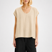 Transit Linen Cap Sleeve Top