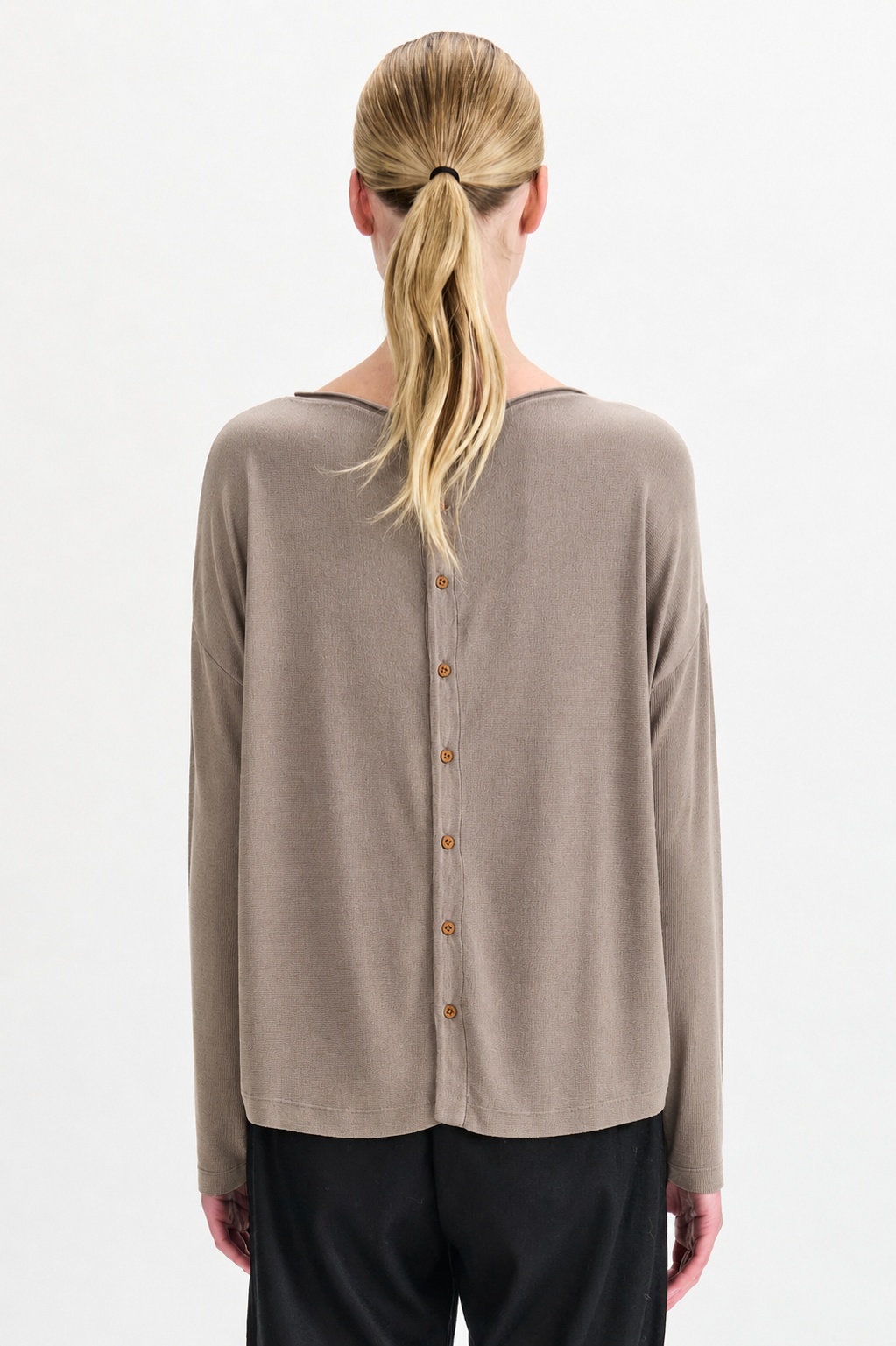 Transit Modal Cashmere Reversible Button Tee