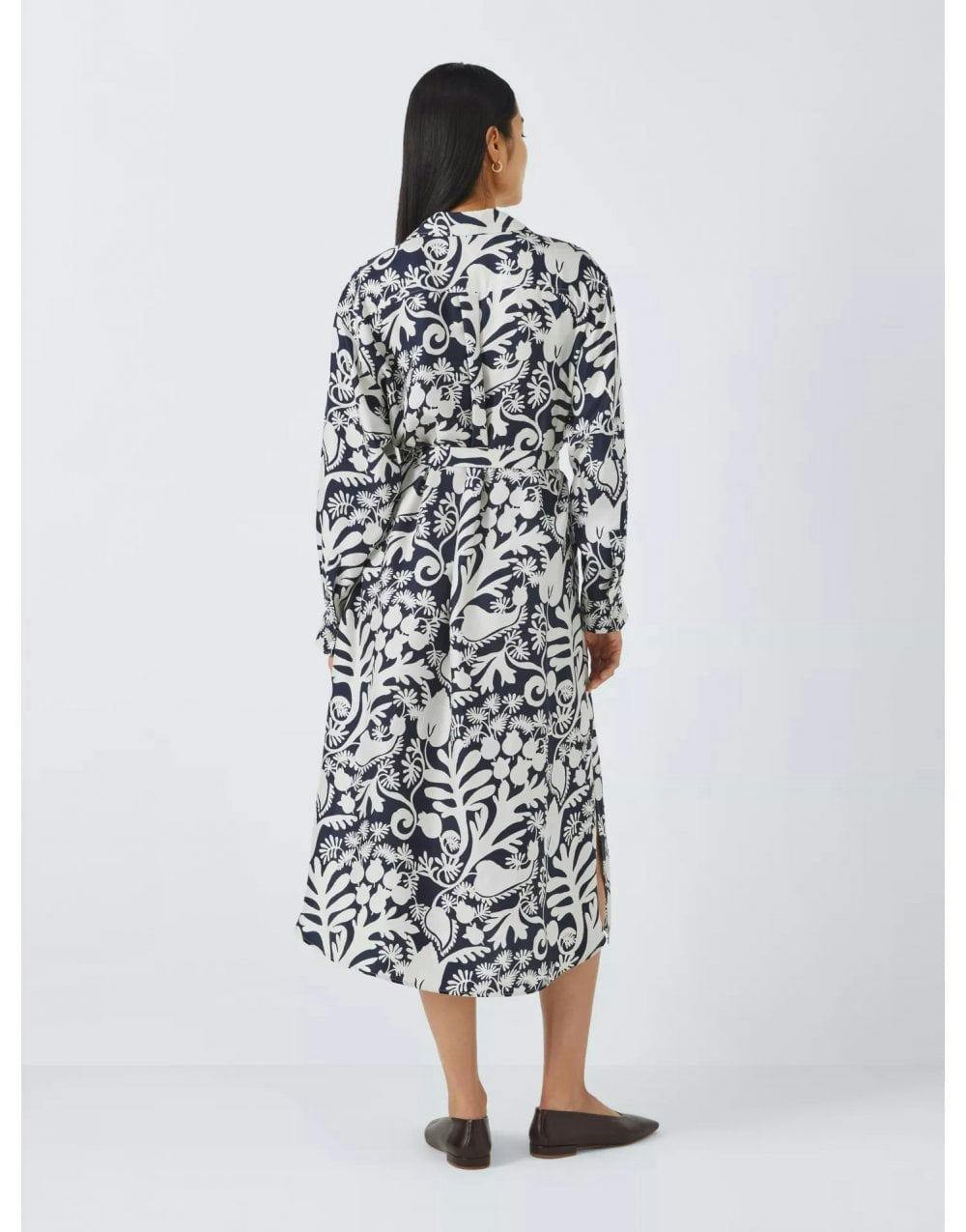 Gaia Printed Silk Dress Blue