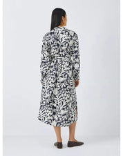 Gaia Printed Silk Dress Blue
