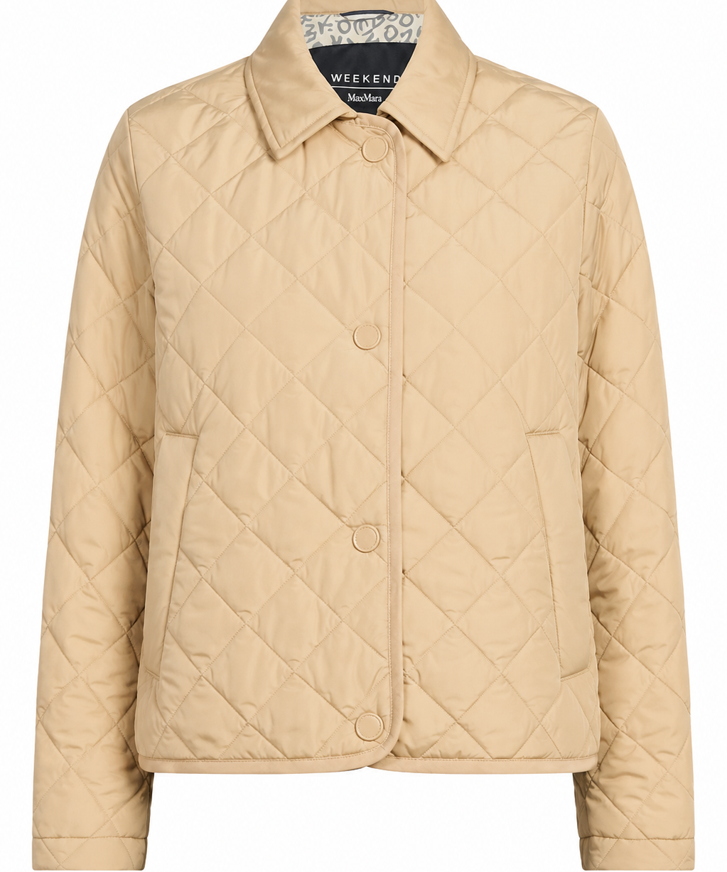 Weekend Max Mara Gelo Beige Quilted Short Jacket
