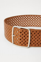 Weekend Max Mara Kuens Perforated Belt Brown