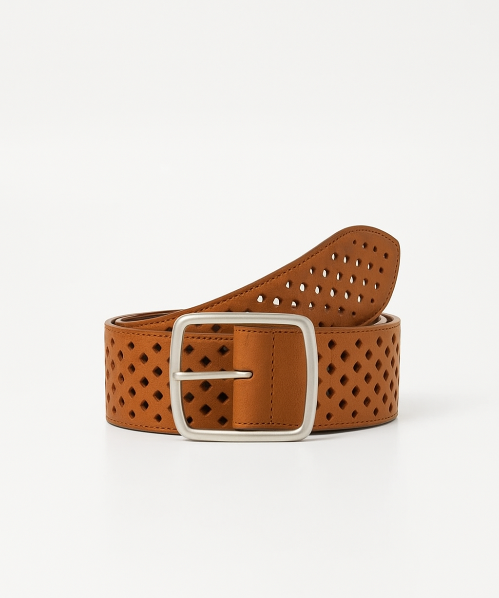 Weekend Max Mara Kuens Perforated Belt Brown