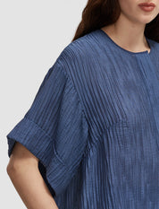 Yani Fluid Crinkle Blouse Blue
