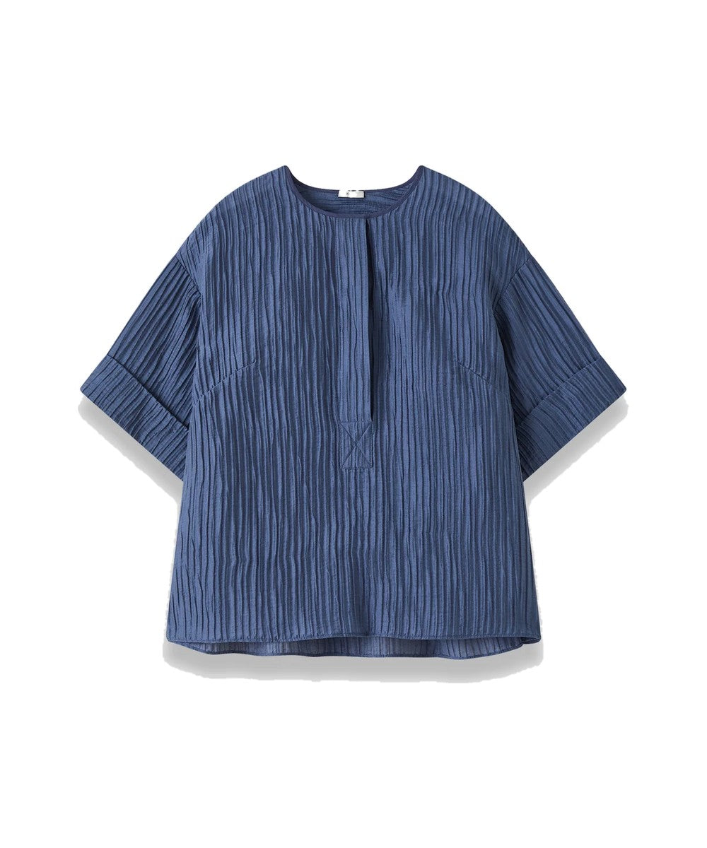 JOSEPH Yani Fluid Crinkle Blouse Blue