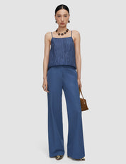 Yukio Gabardine Stretch Trousers Mineral Blue