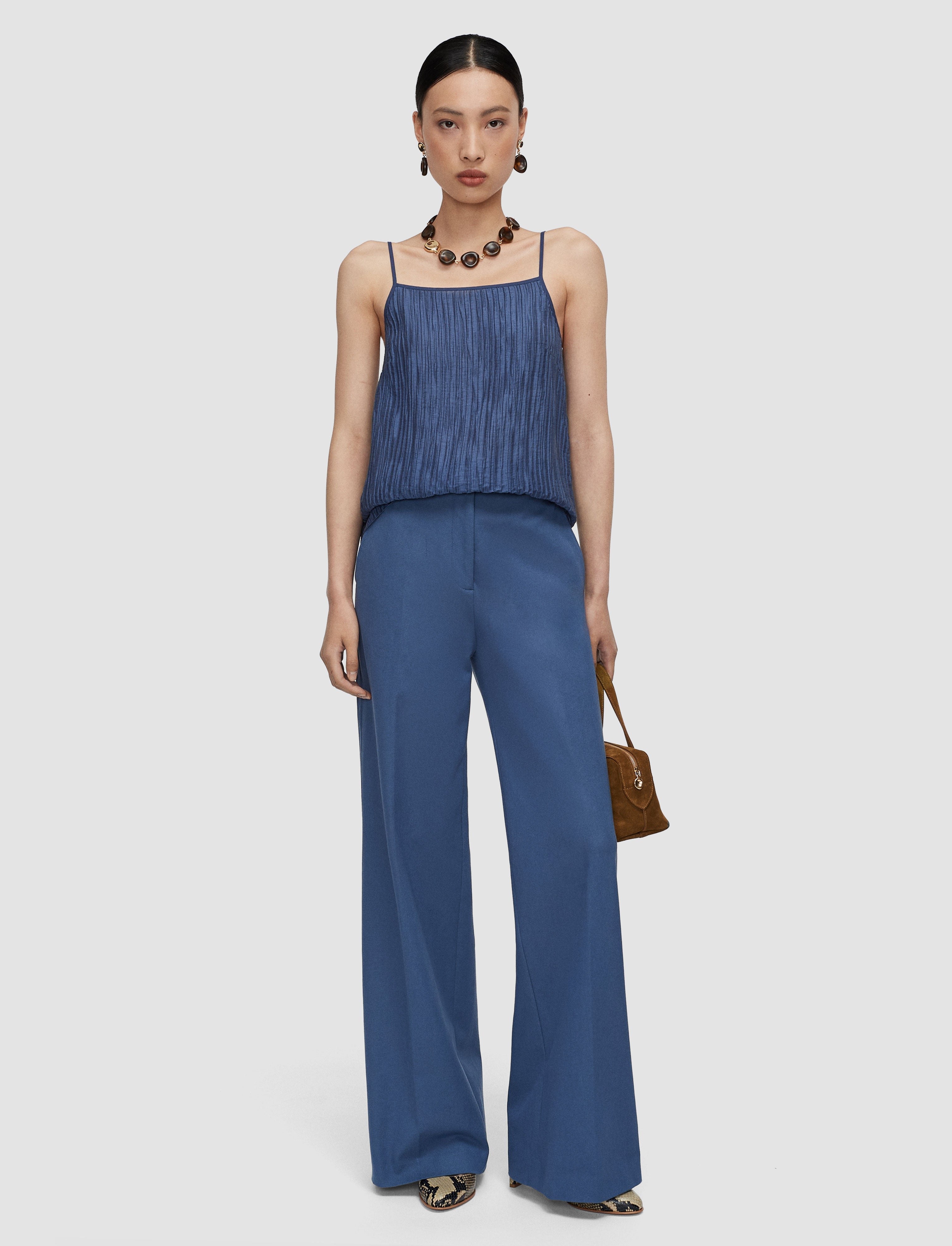 Yukio Gabardine Stretch Trousers Mineral Blue