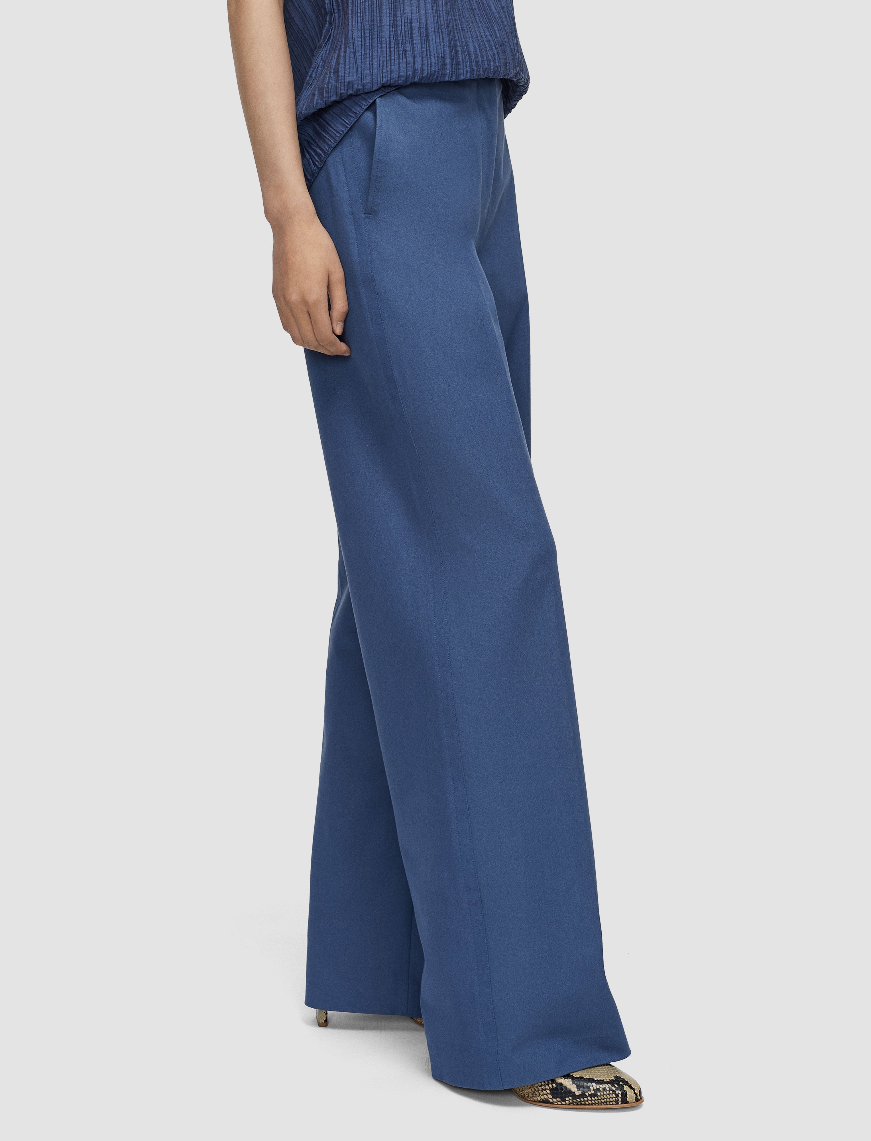 Yukio Gabardine Stretch Trousers Mineral Blue