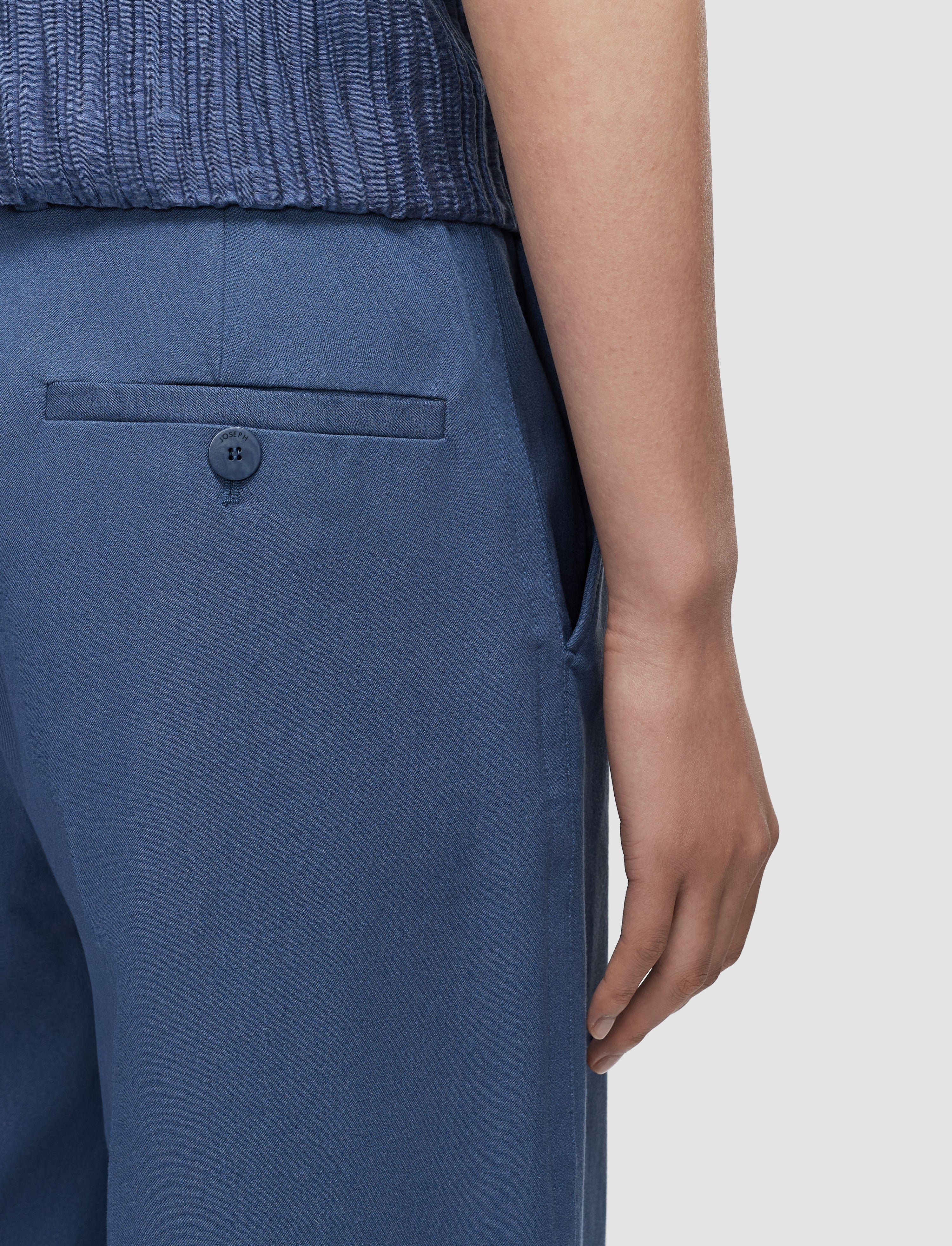 Yukio Gabardine Stretch Trousers Mineral Blue