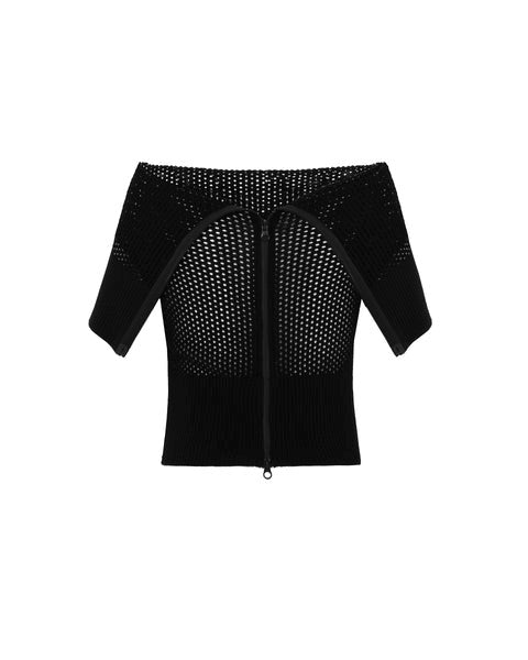 Netting Cardigan in Black