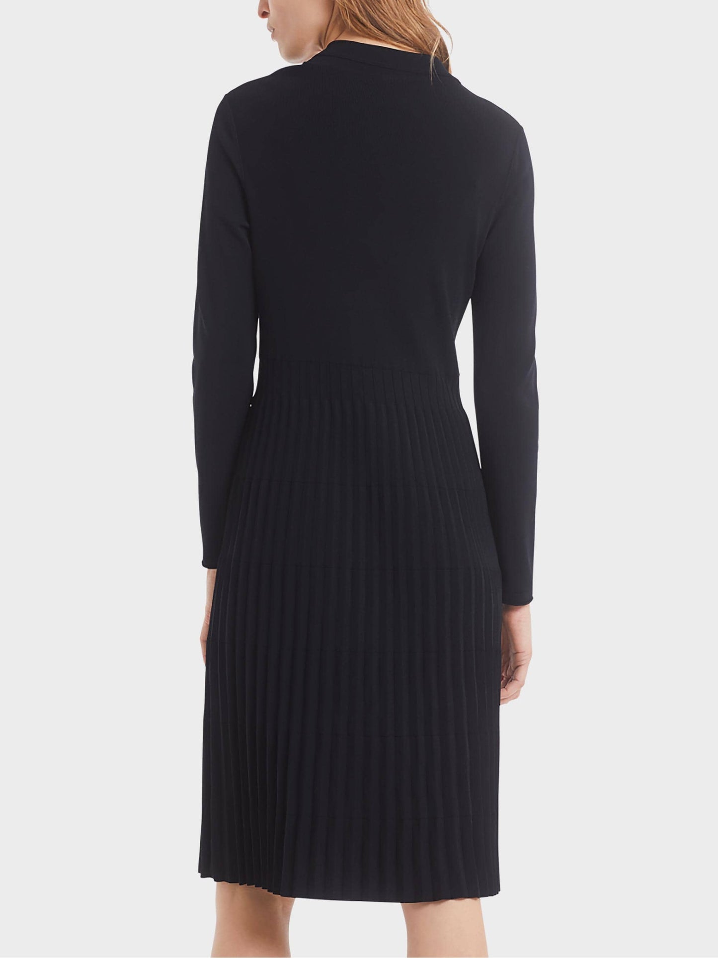 Navy Pleated Knitted Dress Marc Cain