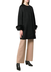 Derrick Black Wool Coat Max Mara Studio