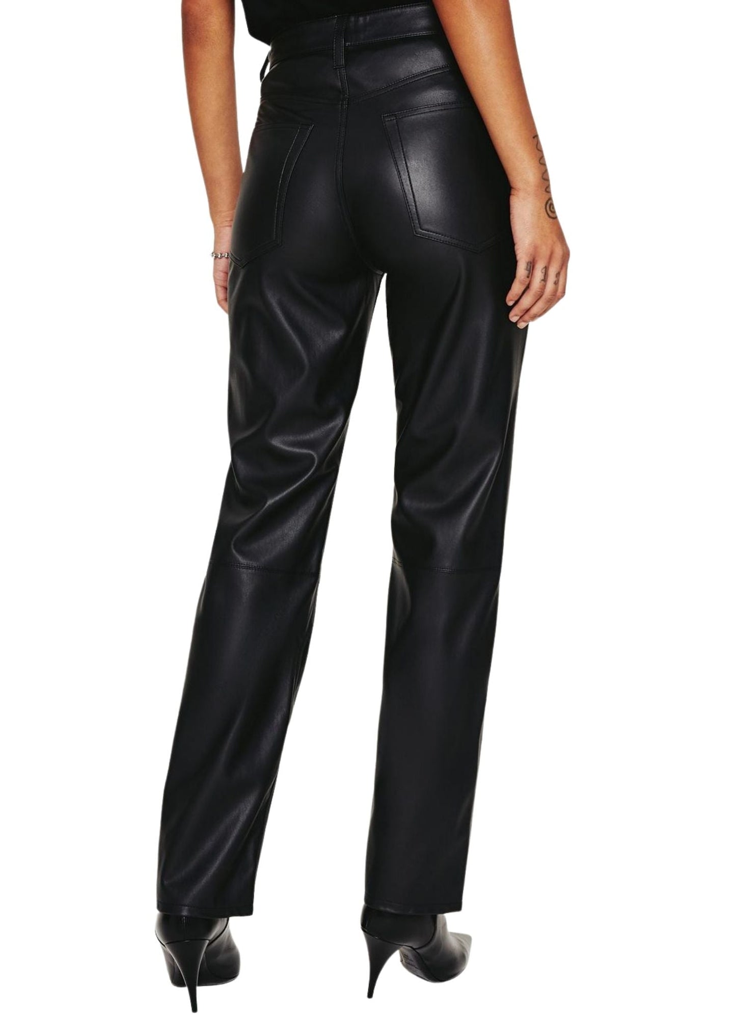 Alexxis Straight Faux Leather Black AG Jeans -02