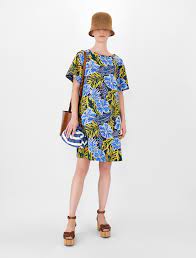 Cabreo Cotton Floral Dress in Blue Max Mara Weekend