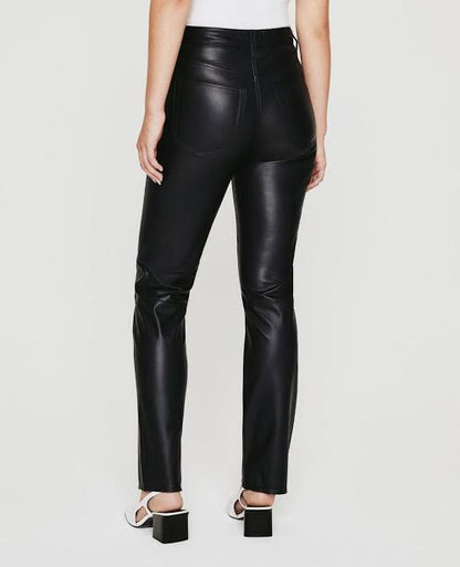 Alexis Straight Faux Leather Black