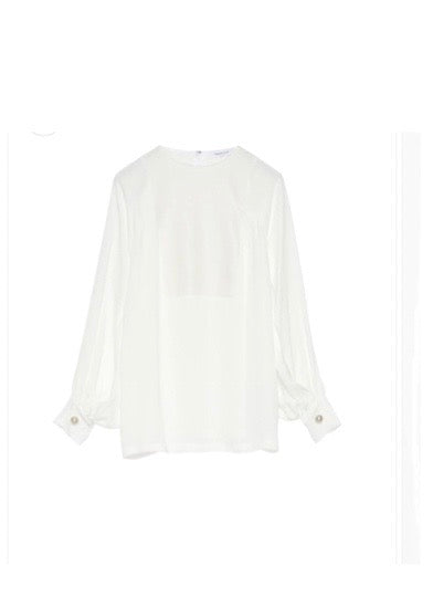 Panelled Wide Sleeved Cream Blouse