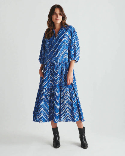 Alabama Blue Textured Dress