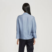 Blue Silk Shirt
