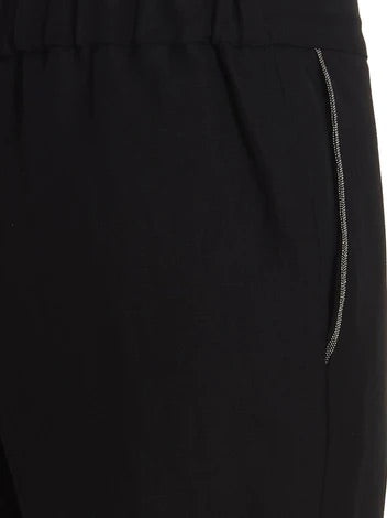 Spello Black Drawstring Trouser