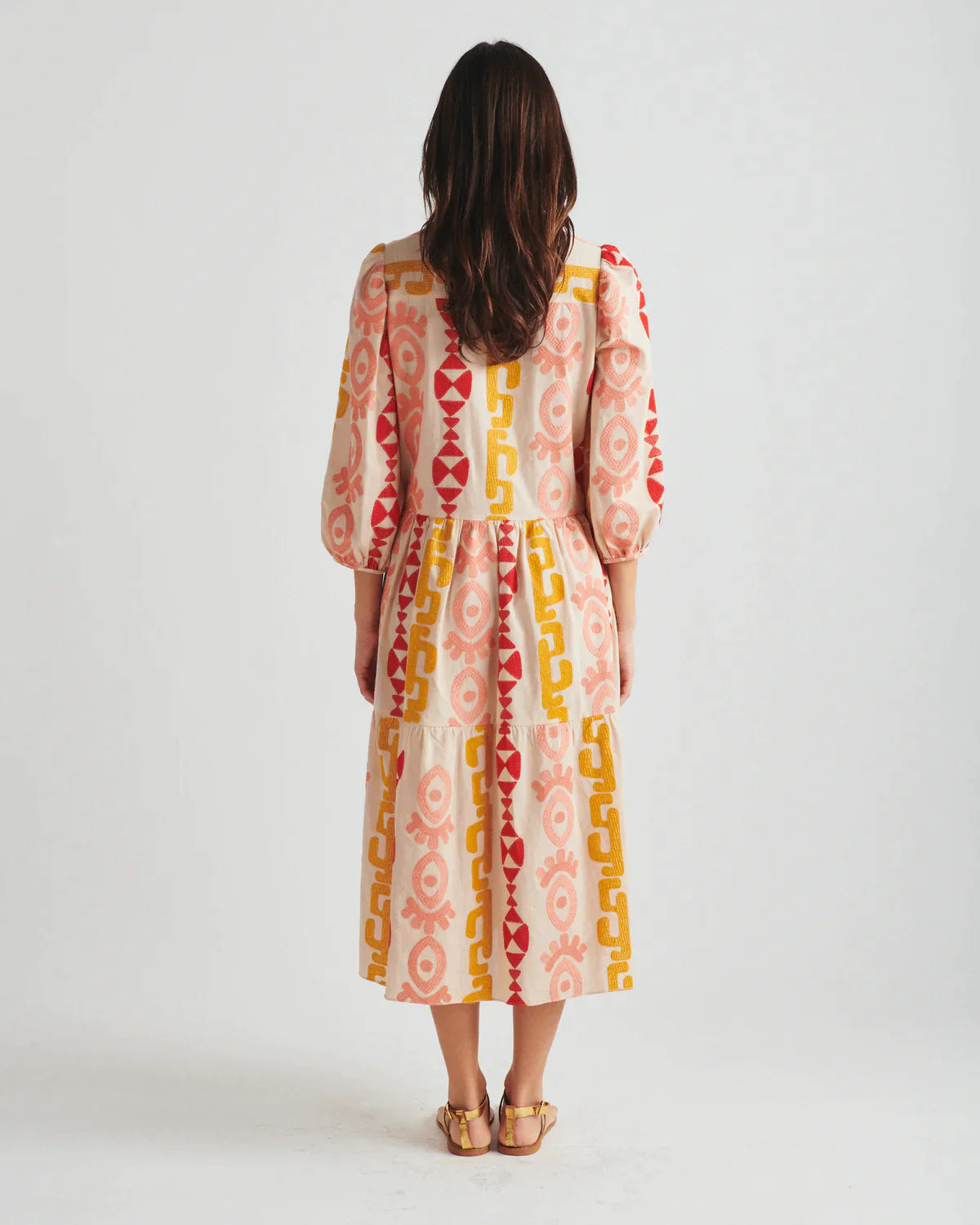 Kozia Dress with Multicolor Embroidery