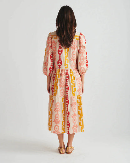 Kozia Dress with Multicolor Embroidery