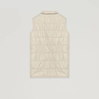 Quilted Vest in Technical Fabric Beige