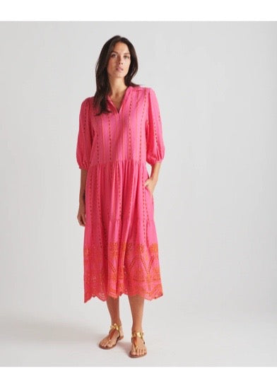 Roseland Pink Embroidered Dress