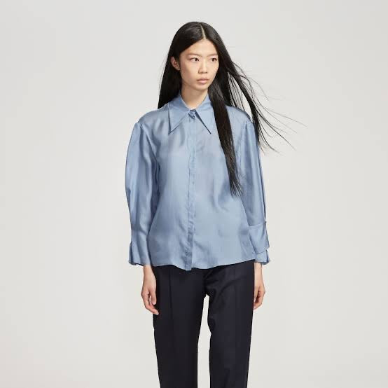 Blue Silk Shirt