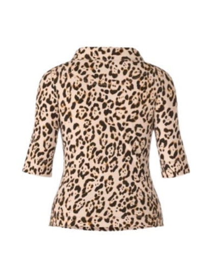 Stretch-cotton shirt in leopard print