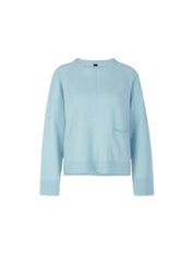 Elegant Wool & Cashmere Blue Sweater
