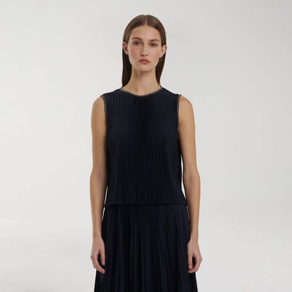 Pleated Top Navy