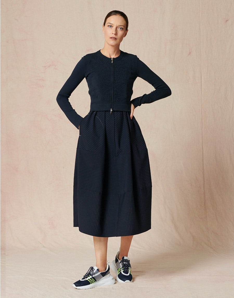 Tension Short, fitted tech knit cardigan