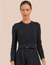 Tension Short, fitted tech knit cardigan