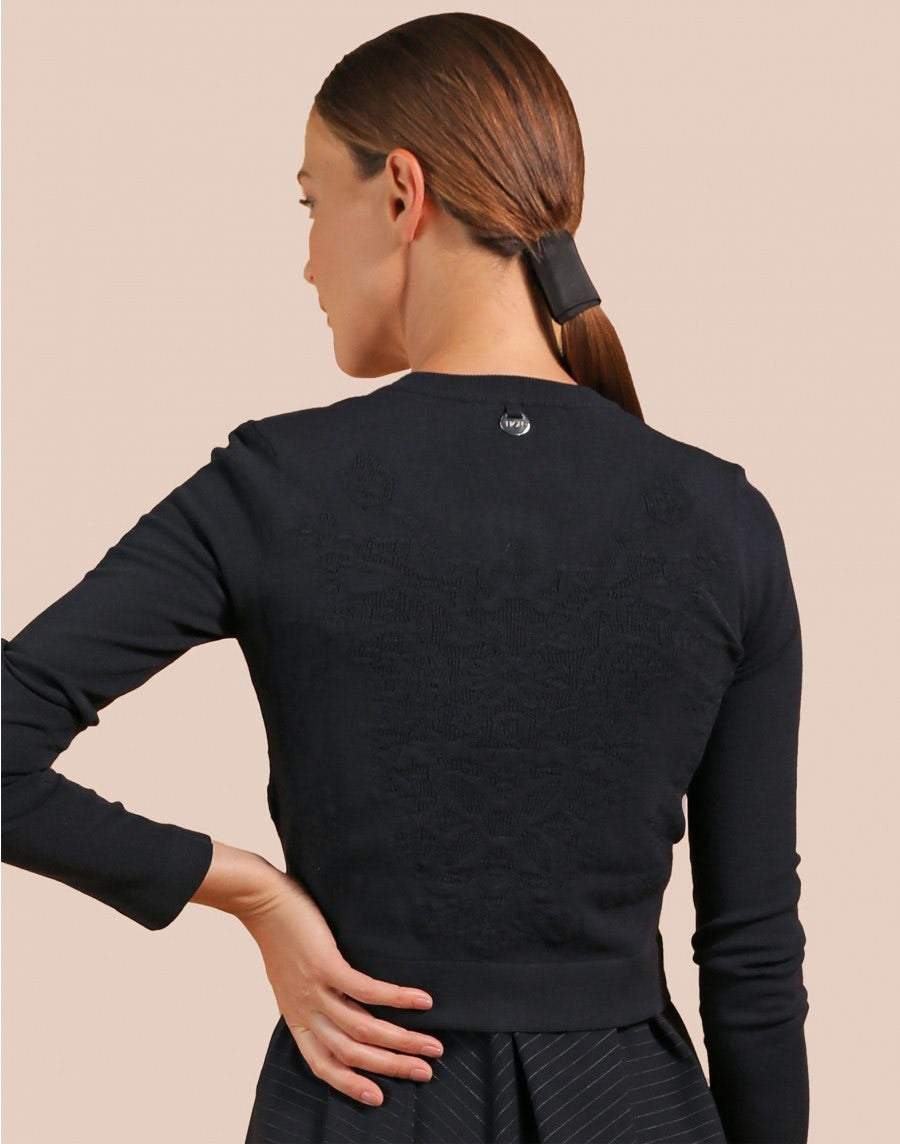 Tension Short, fitted tech knit cardigan